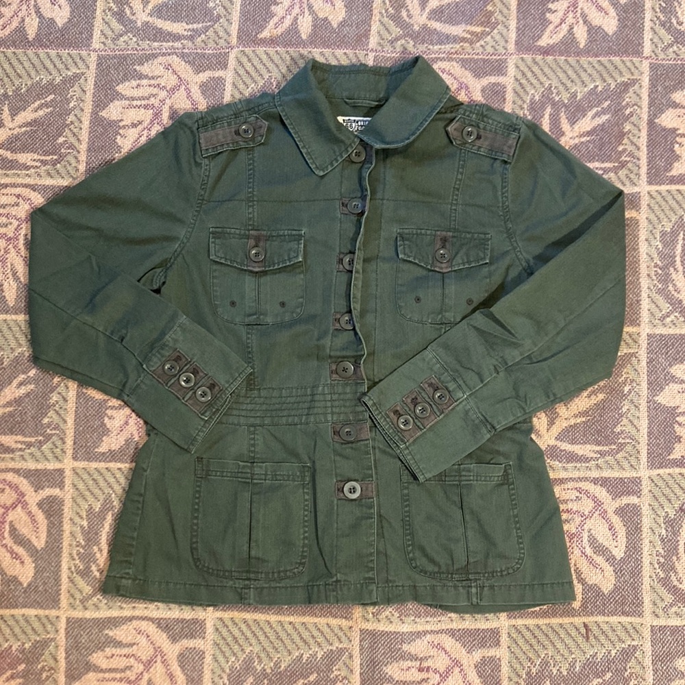 Military Green Route 66 Button Up Jacket